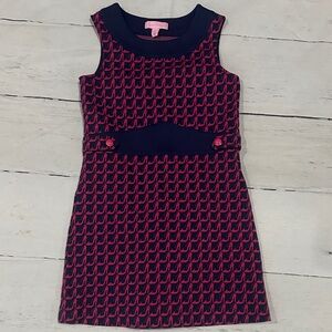 Lilly Pulitzer Heel Yeah Jonah dress Pink and Navy Kids Dress size medium